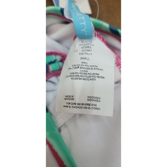 Women's Beach Betty 1 Piece Swimsuit Pink Palm Size S Small - Picture 7 of 7